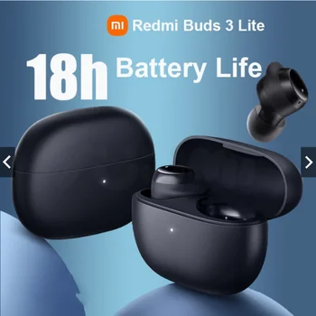 Xiaomi-Redmi Buds 3 Lite 블루투스 이어폰 샤오미 무선이어폰 무선 이어폰 형 헤드폰, 블루투스 5.2 IPX4 호환 듀얼 연결 기능 블랙 