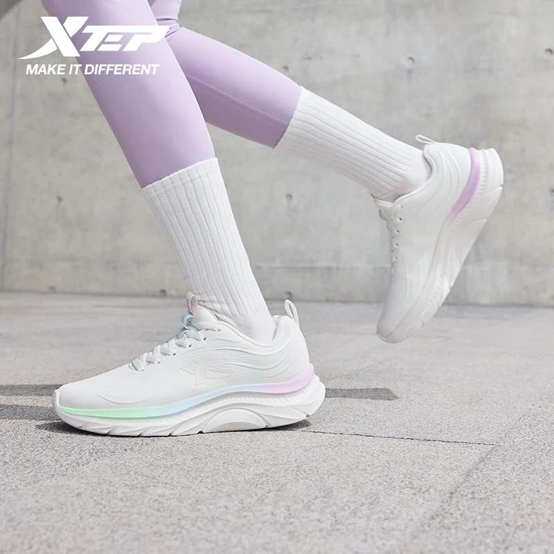 Xtep Running Shoes For Women 2025 Winter Shock Absorption Everyday Lace Up Breathable Mesh Durability Sneakers 875418110038