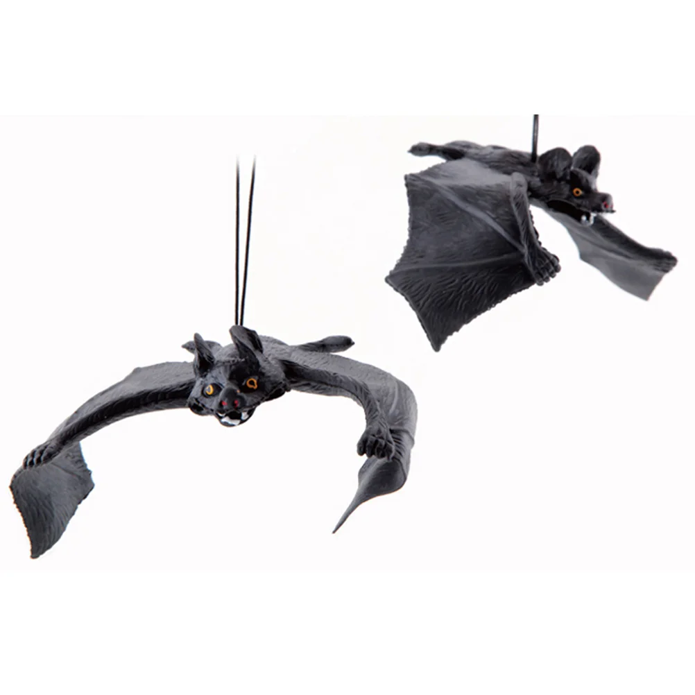 

6 Pcs Tricky Hanging Bats Fake Bat Prop Artificial Halloween Props April Fools Day Small Animals