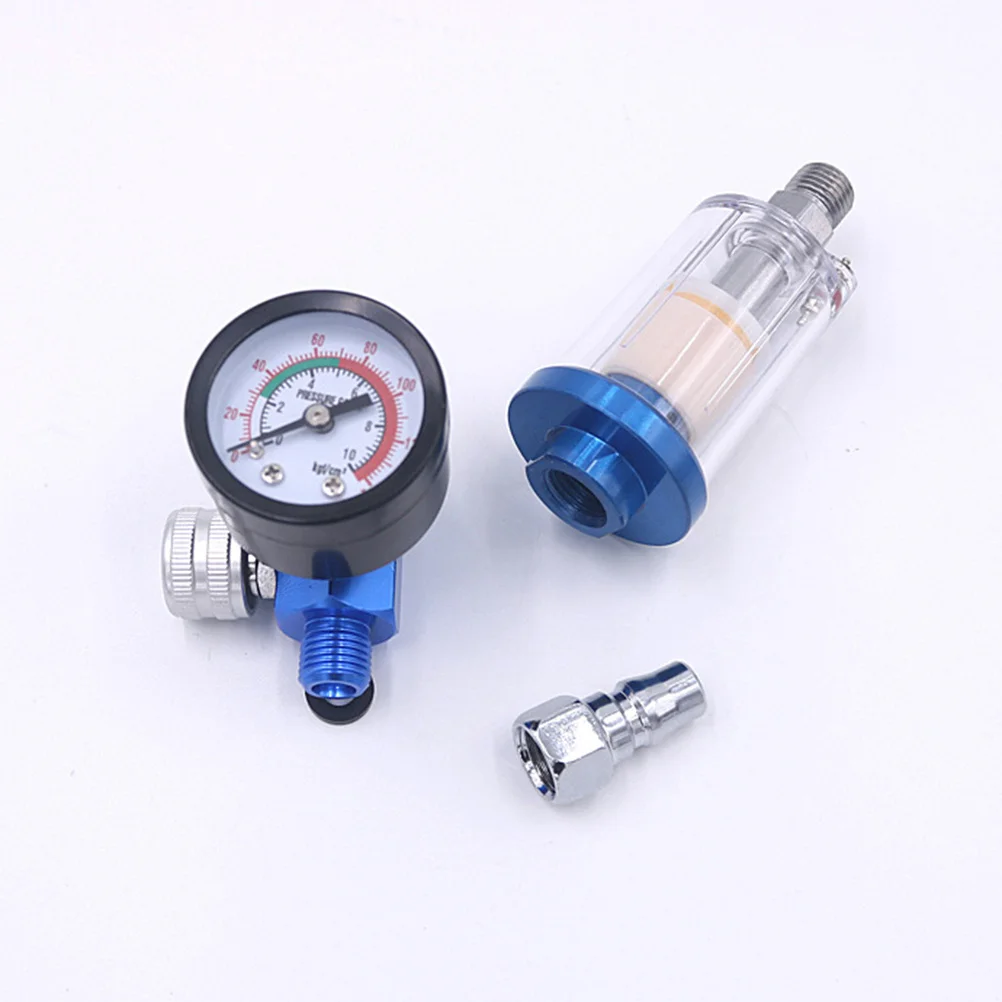 

1 Set Aluminum Alloy Air Pressure Regulator Filter With Gauge Quick Connect For Pneumatic Tools Oil Water Separator Compressor