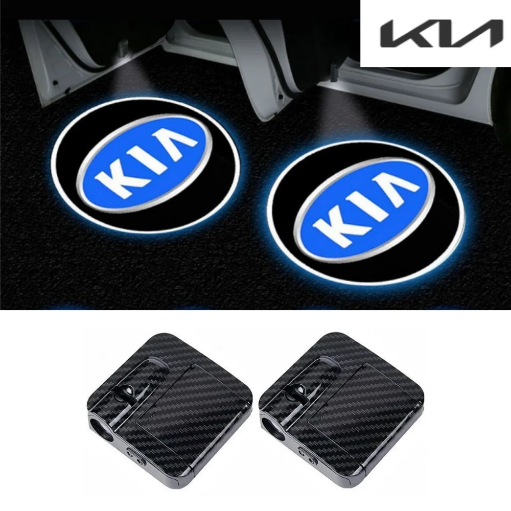 

2PCS Led Car Door Welcome Lights Laser Projector Decor Lamp For GT LINE Kia Ceed Forte RIO STINGER Seltos K3 K5 Sorento Logo