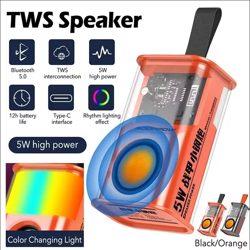 Speaker Bluetooth K08 LED Soundbar Berkedip Pengeras Suara Subwoofer Dalam Ruangan Luar Ruangan Portabel Mendukung Kartu TF Radio FM Tahan Air