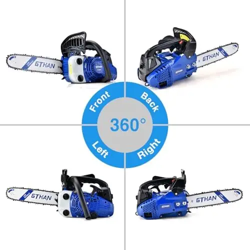 25.4cc Top Handle Chainsaw 2-Cycle Gas Chainsaw 12 Inch Petrol Handheld | Cordless Portable Chain Saws for Trees Gas
