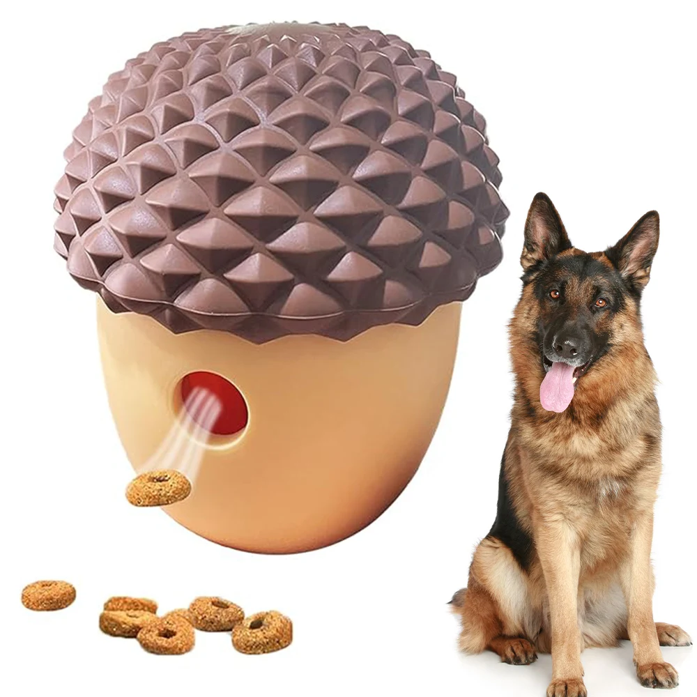 

New Dog Toy Silicone Acorn Food Leakage Ball Fun Interactive Pet Slow Feed Puzzle Toys Teething Cleaning Teeth Pet Supplies
