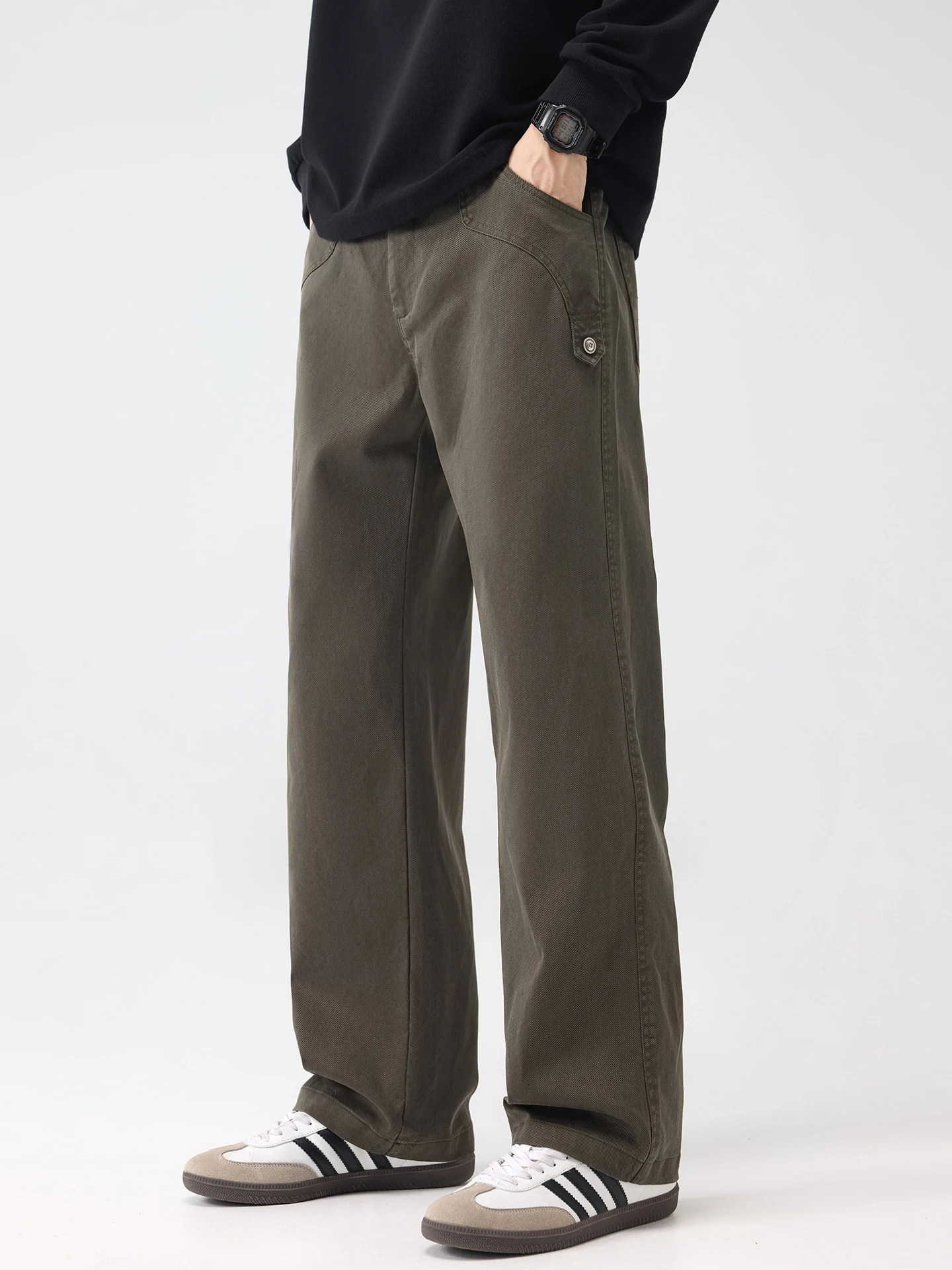 

DUKEEN Heavyweight Lyocell Blend Straight Men's Casual Pants 2025 Autumn Soft Loose Fit Essential Trousers Men's Clothing