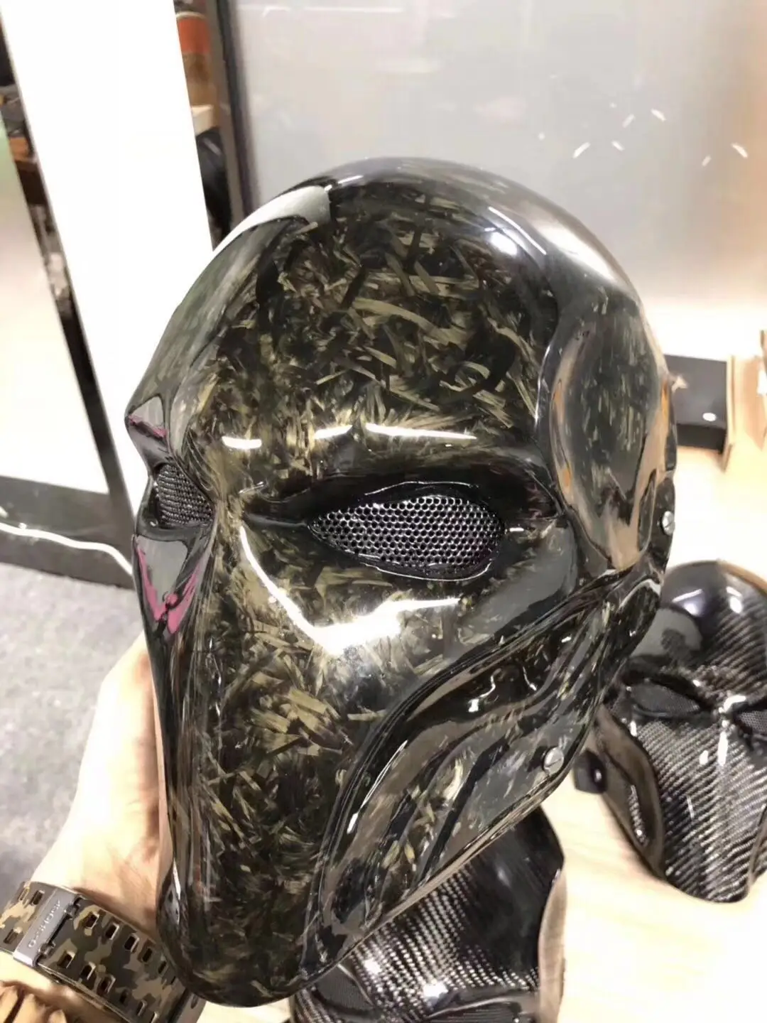 Forjado Fibra De Carbono Exterminador Party Mask