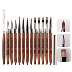 Nail Art Brush Triangular Spatula Drawing Painting Line Pen Liner Gradient Flat Round Metal French Manicure Tools
