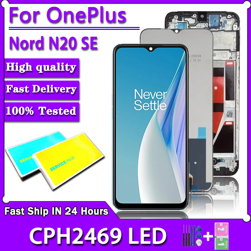 Pop CPH2469 Экран дисплея с рамкой для OnePlus Nord N20 SE N20SE Рамка ЖК-экрана + сенсорная панель Замена дигитайзера P