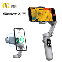 AOCHUAN Smart X Pro 3-Axis Foldable Handheld Gimbal Stabilizer with Fill Light Wireless Charging For Smart Phone Action Camera