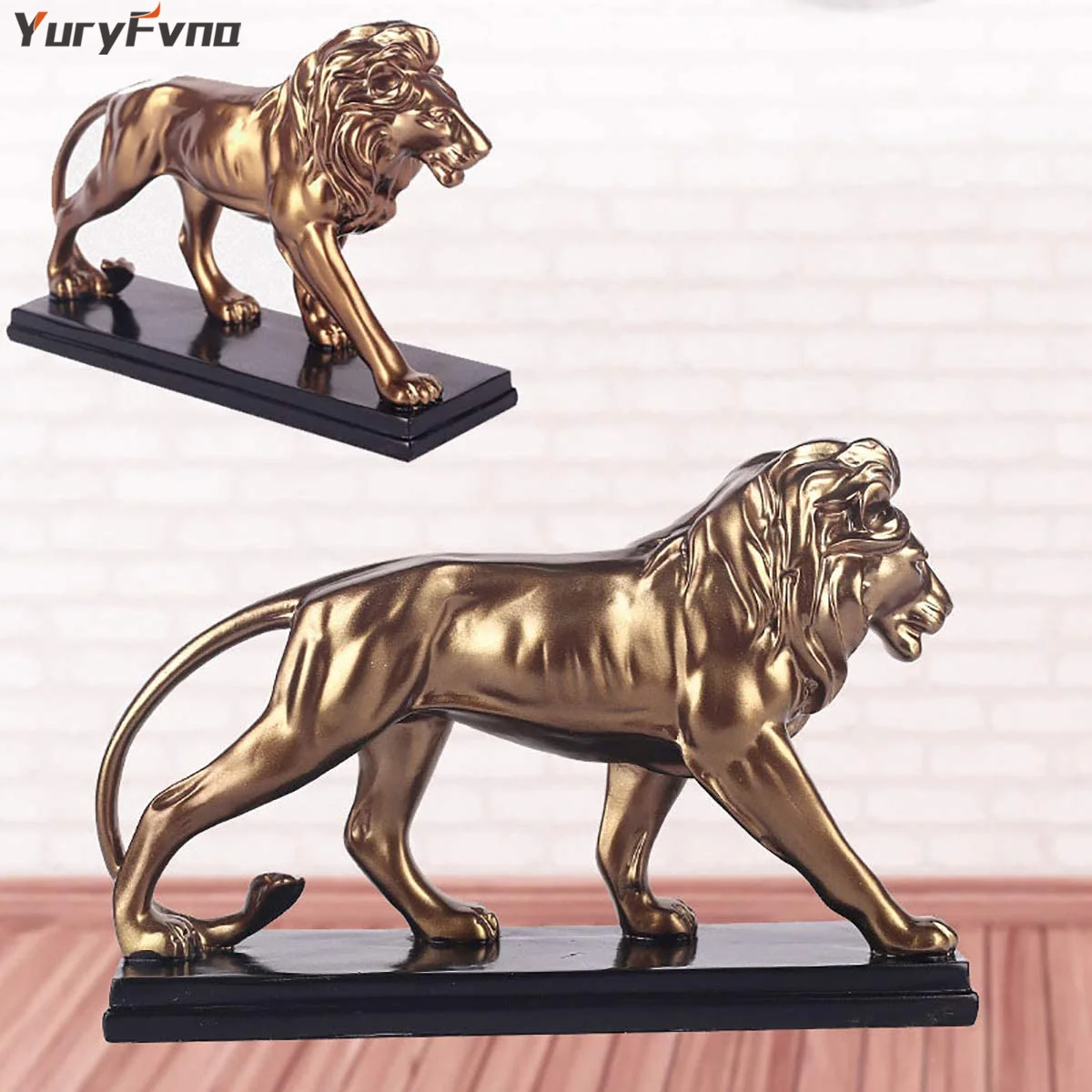 YuryFvna Creative Resin Male Lion Statue Decoration Figurines Ornament Sculpture  Crafts Home Jewelry Ornament  Gift