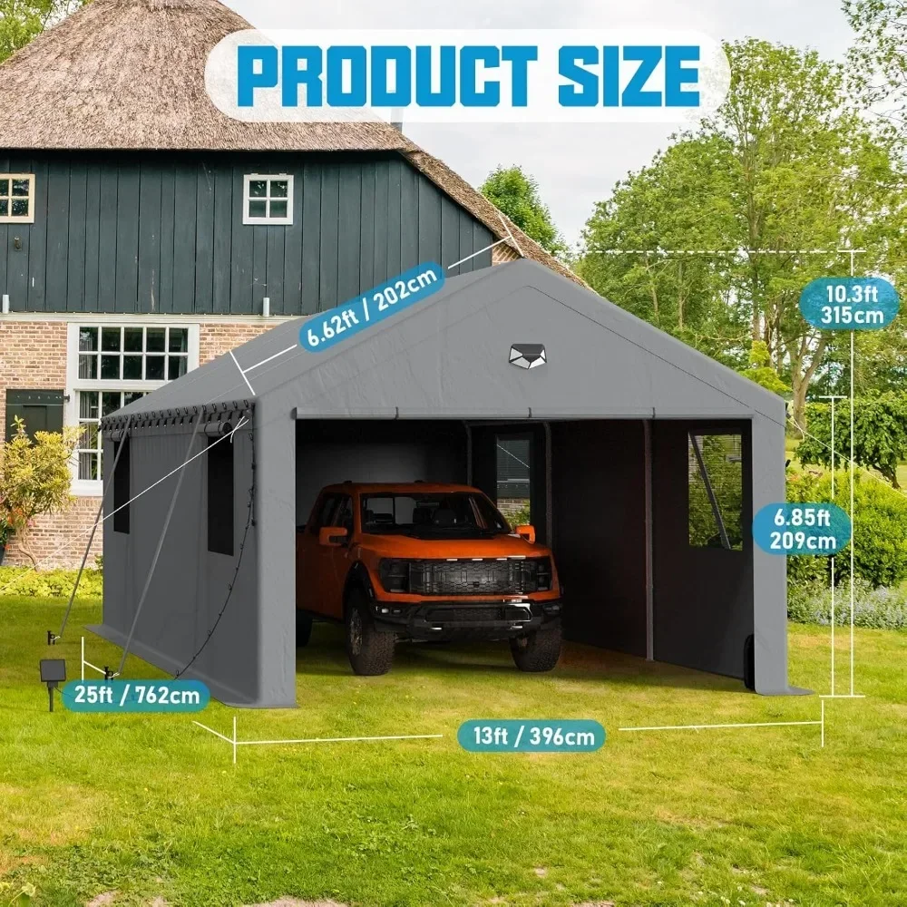 10x16Heavy Duty, Portable Car Port Garage, Carport Canopy, All Weather Car Shelter