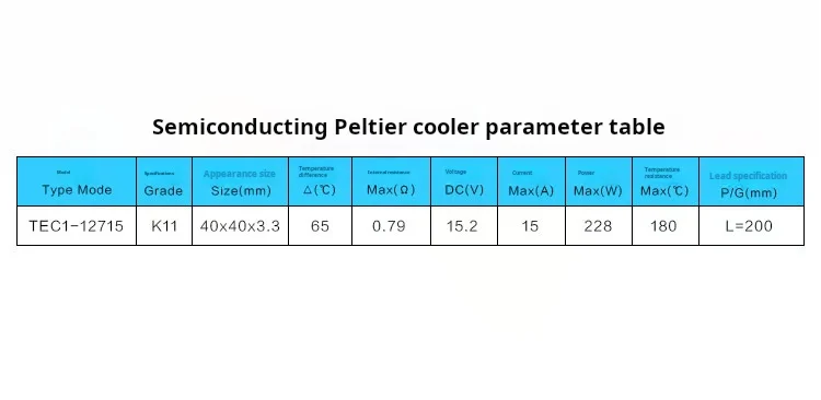 Tec1-12715 Xinghe zamglona przemysłowa półprzewodnia chłodziarka do pelek super moc 40*40mm