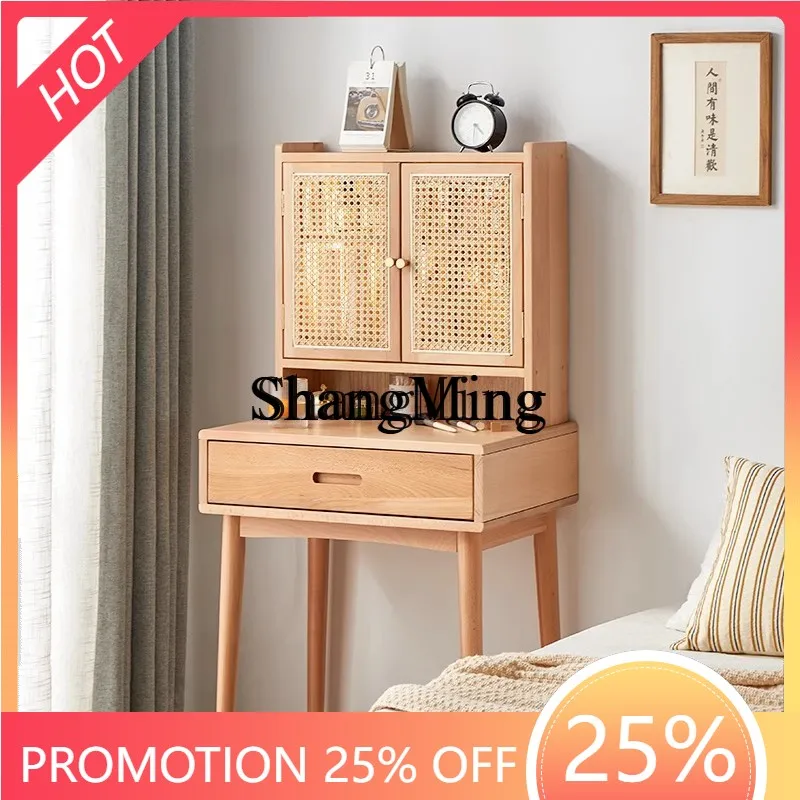 FG good-looking  all solid wood rattan dresser dressing table log wind bedroom dressing table dressing table