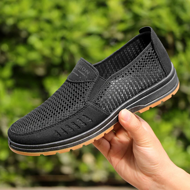 Mesh Shoes Men Classic Loafers Canvas Men Casual Shoes Breathable Walking Flat Men Shoes Lightweight Sneakers 2024 Summer New