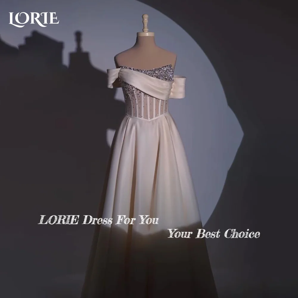 

LORIE High Collar Pearls Mermaid Wedding Dress Pleats Long Sleeve Muslim Bridal Gown Customized Bride DressSaudi Dress Dubai