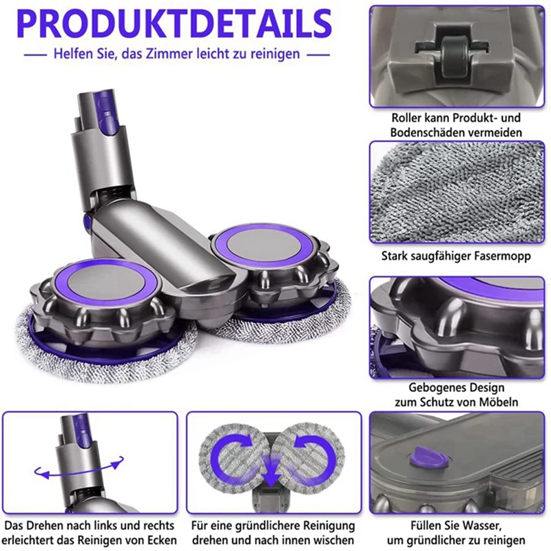 Аксессуары для пылесоса Dyson V6 V7 V8 V11 V10 V15, головка с резервуаром для воды, швабры, мерный стакан