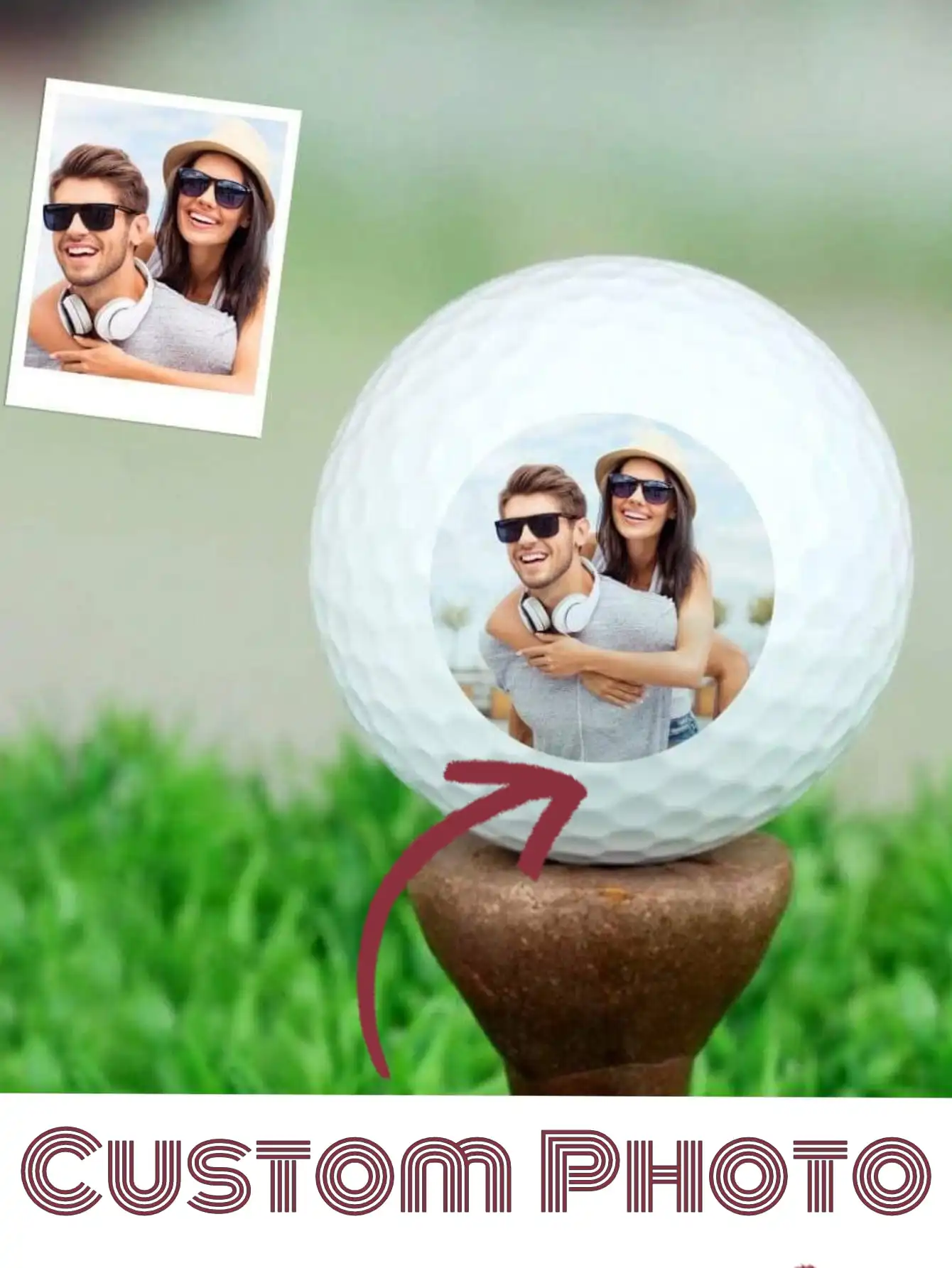 Bola de golfe personalizada com foto, imagem e texto, presente para jogador de golfe, pai, marido, amigo, dia dos pais, aniversário, dia dos namorados, natal