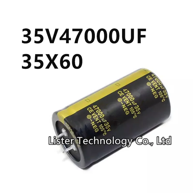 2pcs/lot 35V 47000UF 35V47000UF 47000UF35V volume: 35X60 mm audio power amplifier inverter aluminum electrolytic capacitor