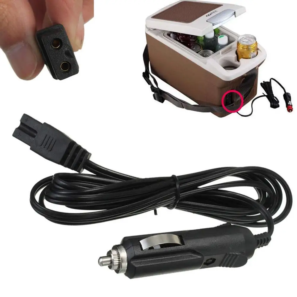 2m 12/24V Lead Cable Plug Wire 2 Pin Charger For Car Cooler Cool Box Mini Fridge Car Refrigerator Cigarette Lighter Power Cord