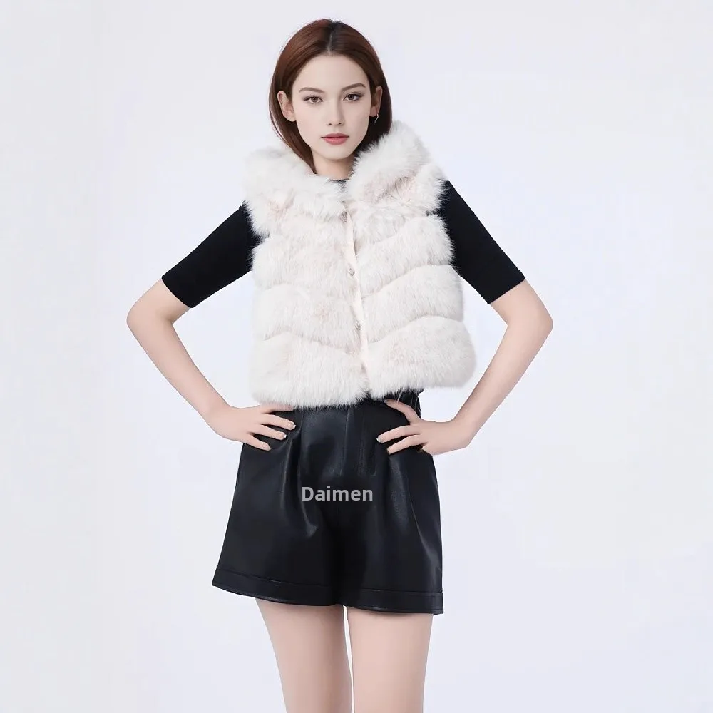 

Warm Fur Vest ort Svel Women's Outerwear 2025 Winter New Sle Daily Versatile Brand Unregistered Commute Sle