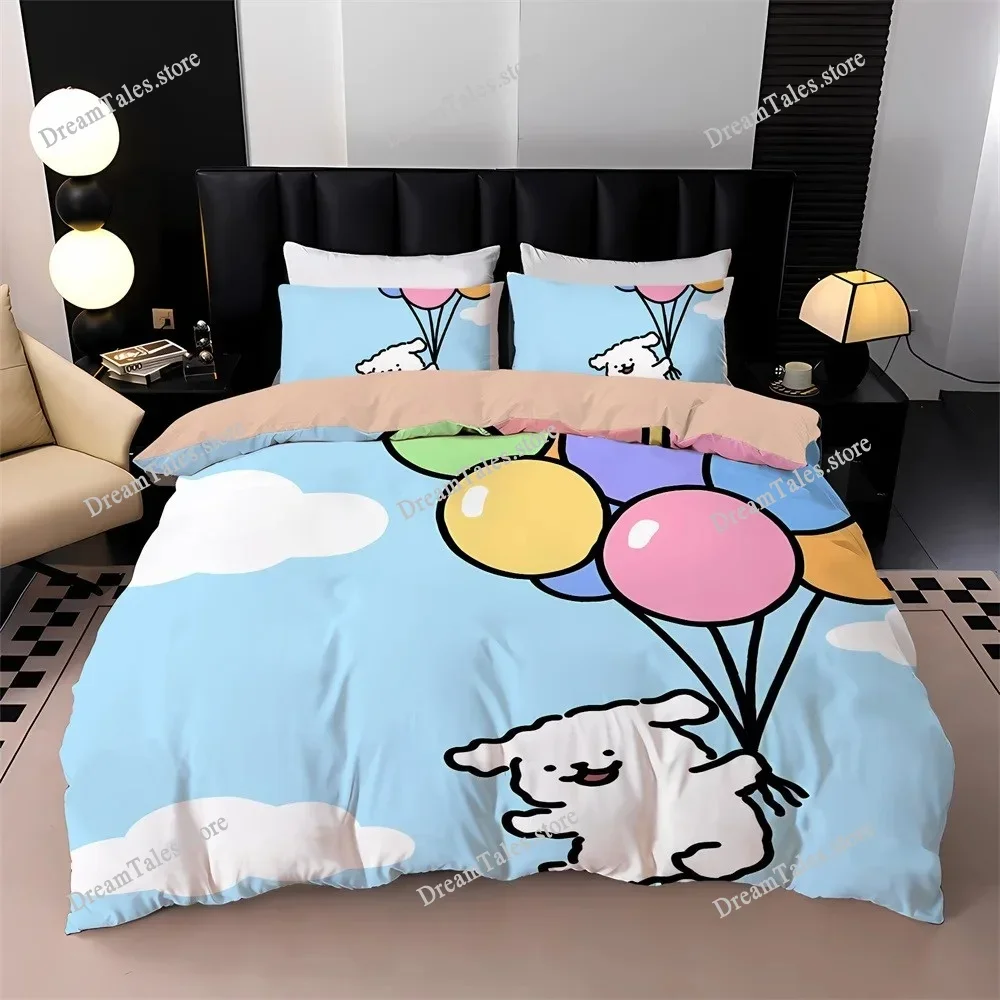 

New Cartoon Puppy Bedding Set 3D Digital Printed Pug Duvet Cover Set with Pillowcases Anime Quilt Cover Kids Adult Size741