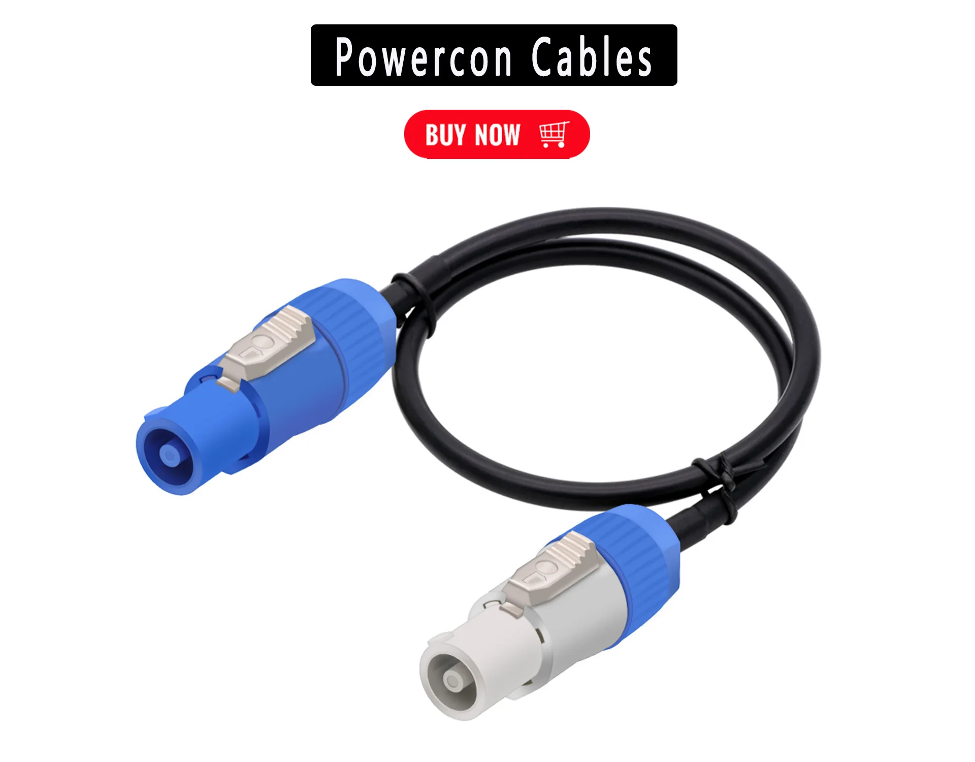 Pack 2 Connecteurs Powercon 3 Broches NAC3 YACSEJAO 20A 250V – Entrée Verrouillable Pour Éclairage Scène & LED