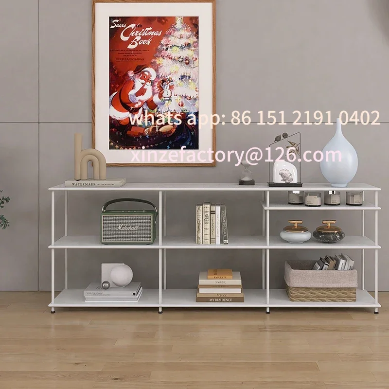 

Customizable wrought iron dopamine red shelf Floor storage rack Small apartment office hall display rack Italian bo