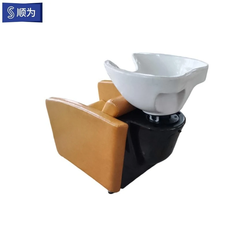 Thai-Style Minimalist Bed Hair Salons, Barbershops, With A Vintage Ceramic Basin Washing An
