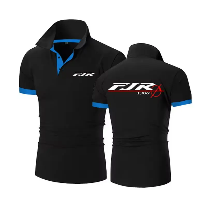 2025 FJR 1300 Motorcycle New Fashion Polo Shirt Men Comfortable Casual Turn Down Collar Short Sleeve Shirt Slim Fit Summer Tops
