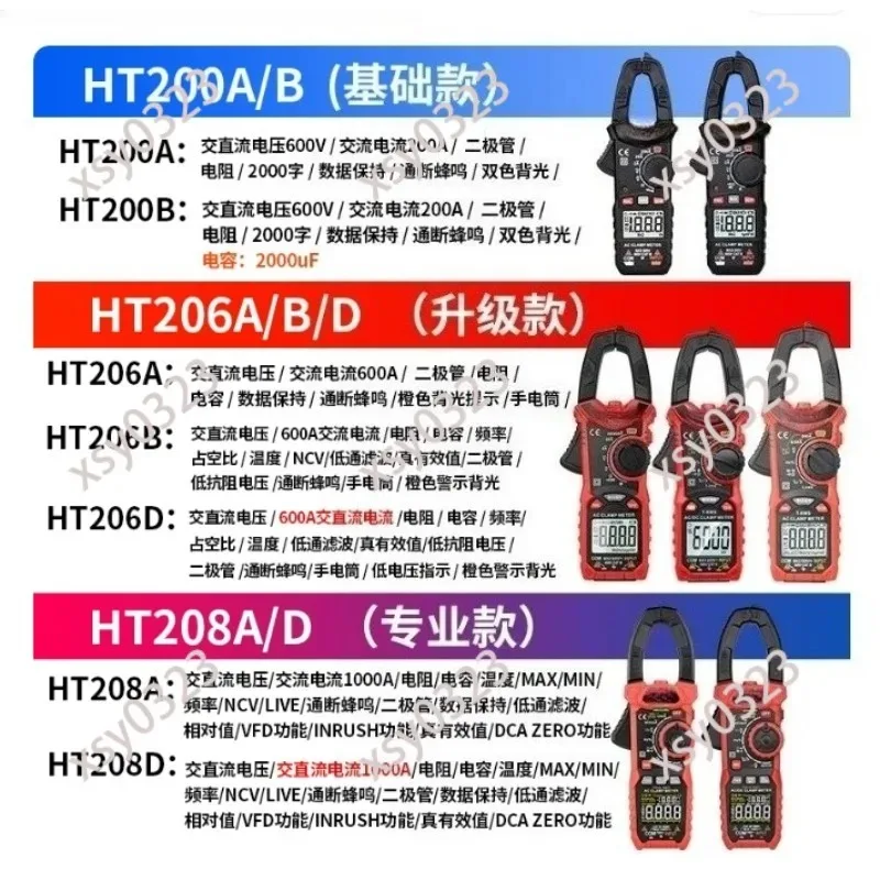 

High Precision Clamp Multimeter 600A AC DC Current Meter with Temperature & NCV Detection