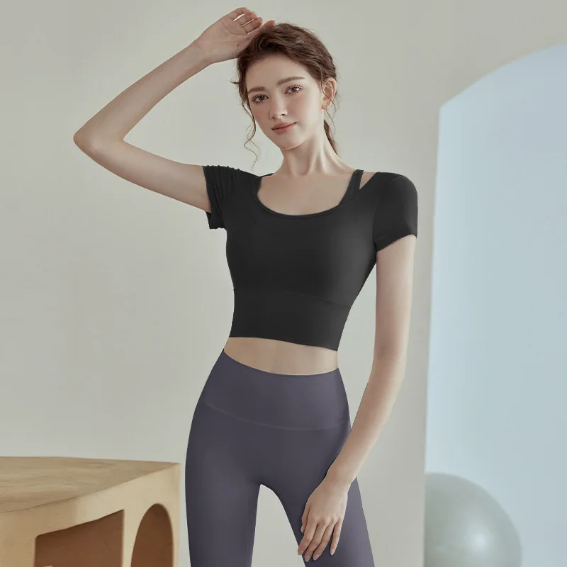 New Women'sSports Yoga Shirts Clothes Summer Fashion Temperament Professional Gym Training Running Pilates Yoga Clothes Women