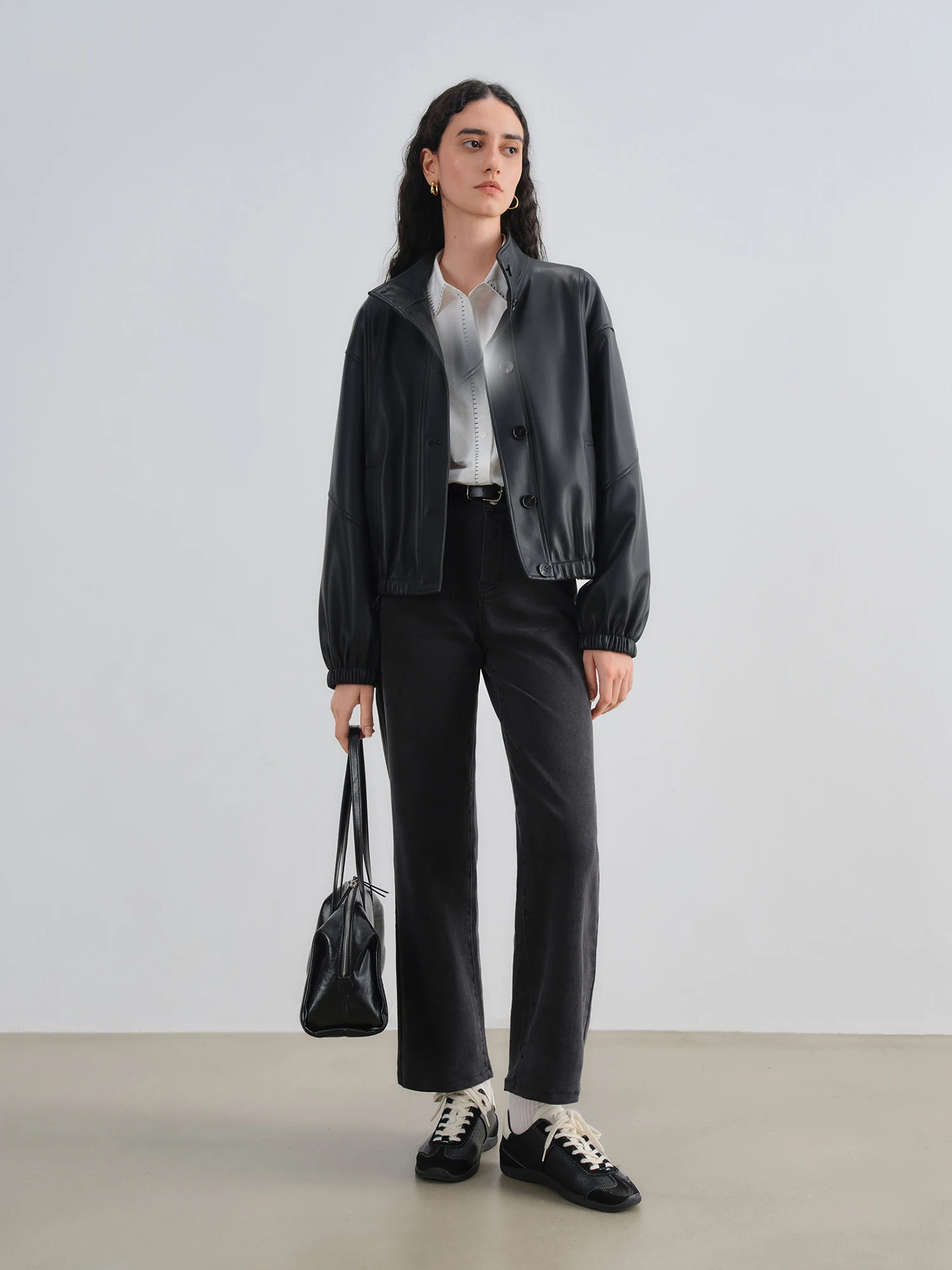 ZIQIAO Black Narrow Straight Jeans Women 2025 New Elastic Slim Baguette Pants Retro Trousers 25ZQ93006+25ZQ93089