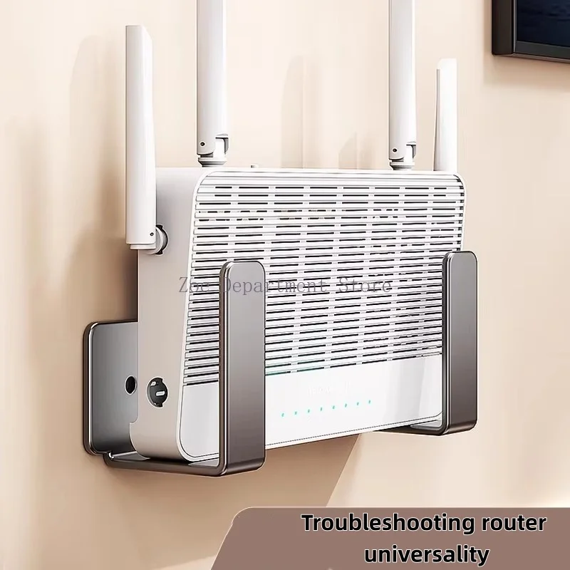 No-Drill Wall Mount Router Storage Box | TV Network Fiber Set Topbox Holder | Multi-Functional Media Device Shelf for Apple TV view 4