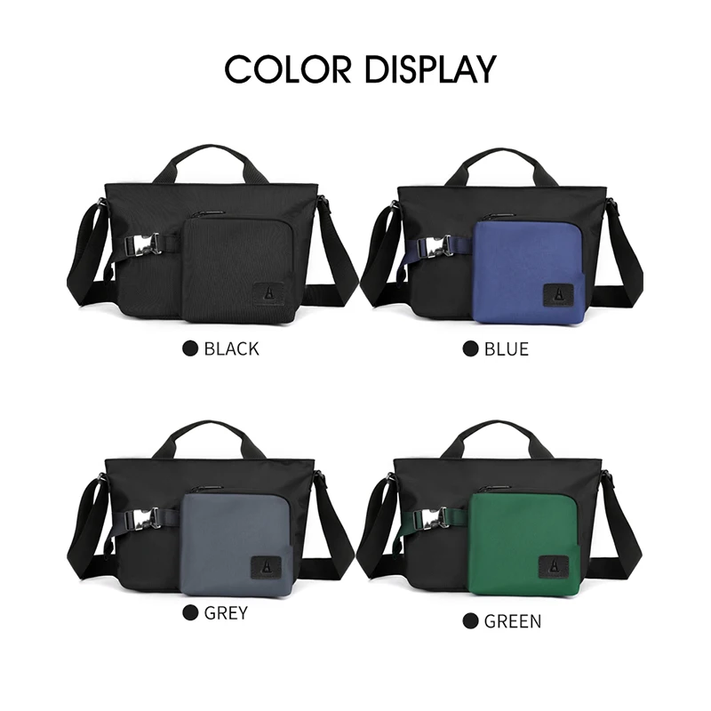 VC Men\'s Color Blocking Messenger Bag Function Handbag Men Lightweight Nylon Sling Satchel Bag Shoulder Crossbody Bag for Men