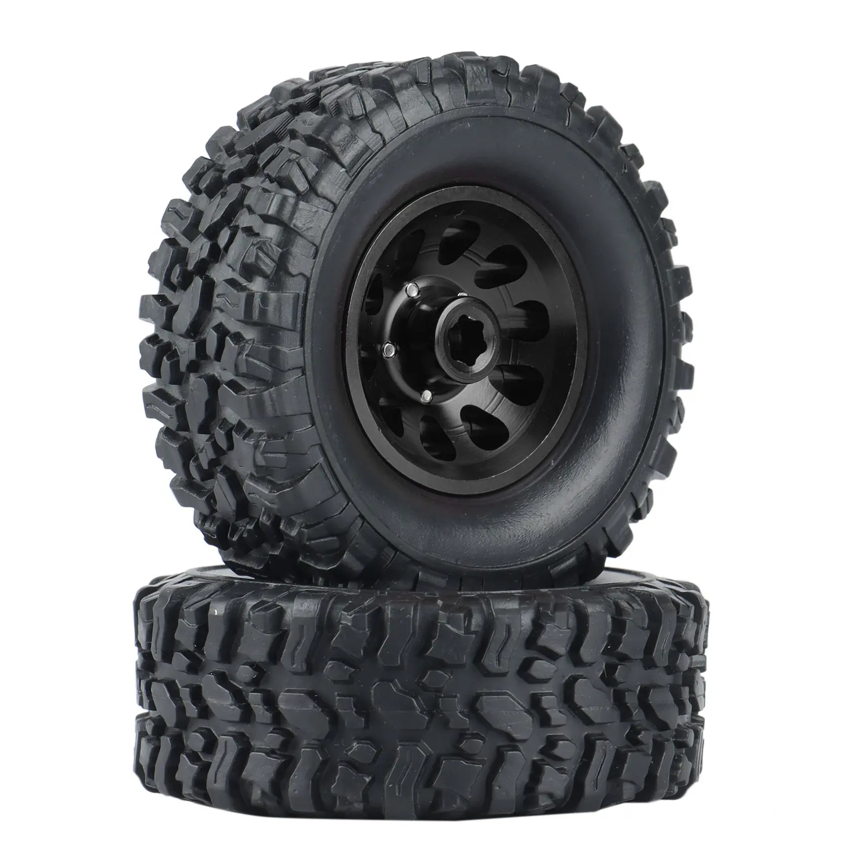 BAAA-4 шт. Металлический обод ступицы колеса с замком и набор резиновых шин для WPL C14 C24 B14 B24 B36 MN D90 MN99S Детали для обновления радиоуправляемого автомобиля, 2