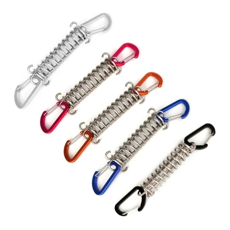 1/4/5/6/10Pcs Stainless Steel Tent Wind Proof Rope Buckle Fixing Spring Buckles