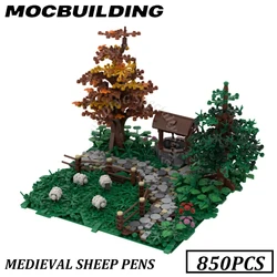 Medival Sheep Pens Diorama Display MOC Building Blocks Brick Toys Construction Gift Present