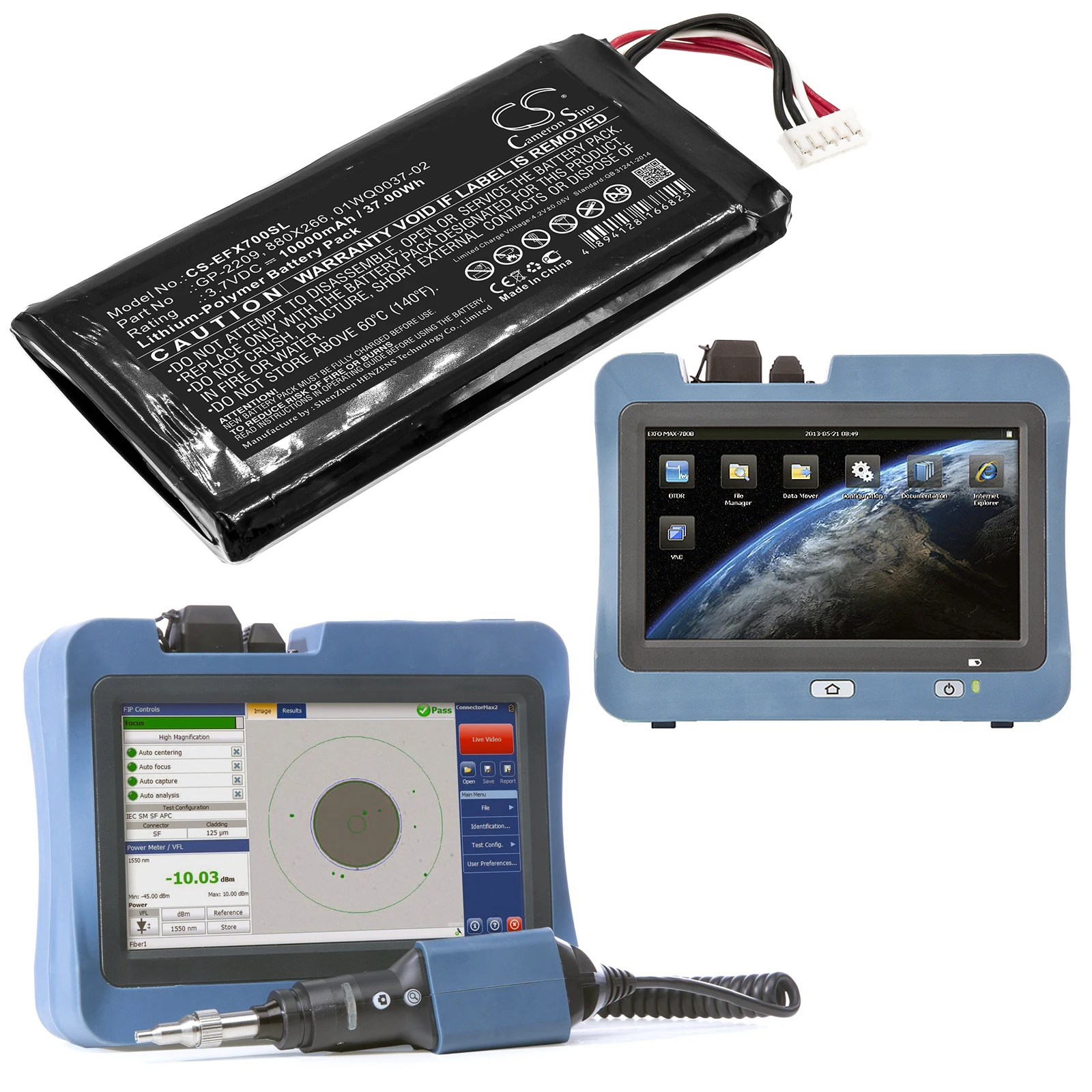 

3.7V 10000mAh Battery GP-2209 880X266 01WQ0037-02 for EXFO MAX-700 MAX-900 MAX-900FIP MAX-700B/C MAX-900-iCERT MAX-FIP +TOOL