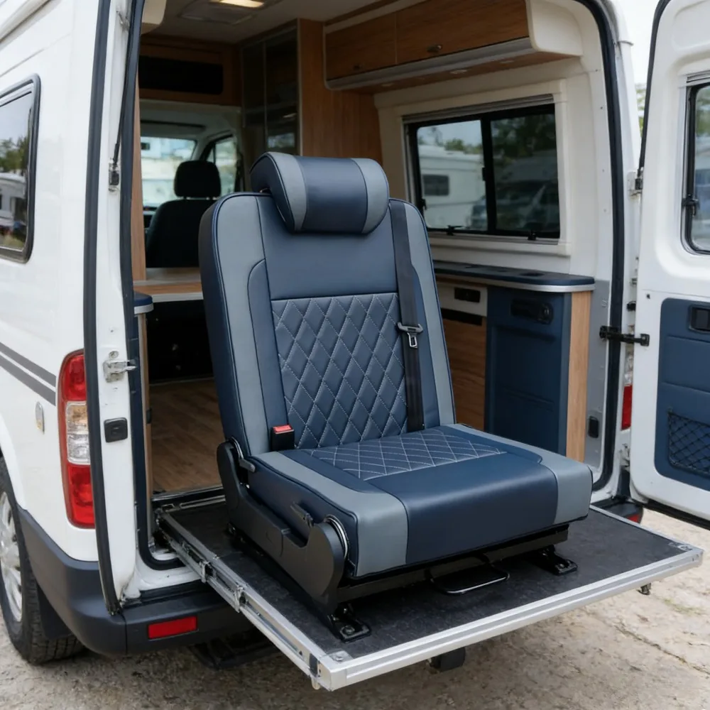 Camper Van Sofa Bed Folding Adjustable RV Seat Bed Comfortable Customizable Car Passenger Seat Wholesale Supply