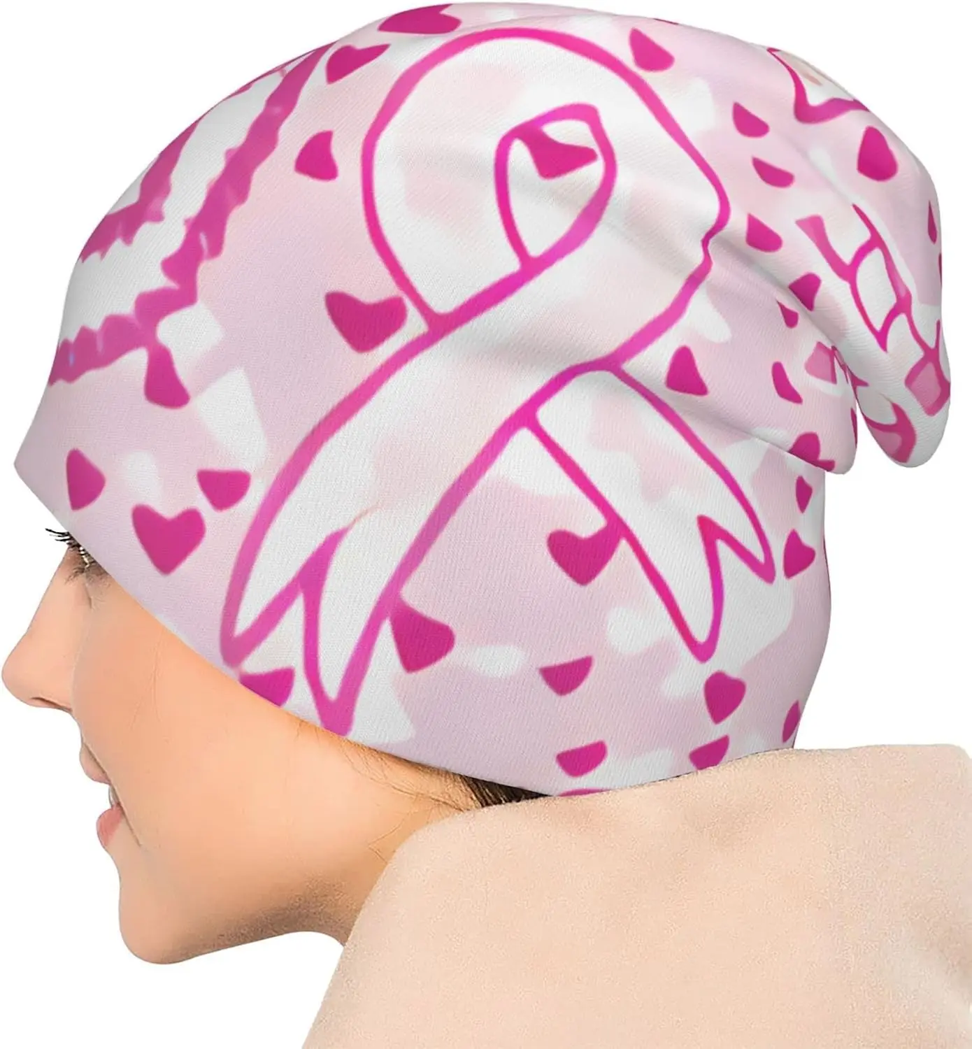 Шапка-бини с раком молочной железы, химиотерапия, головные уборы с раком, вязаные шапки, мешковатые вязаные шапки с напуском, шарф, шапка для взрослых, женщин и мужчин