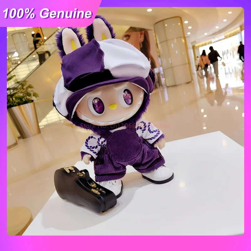 

Suitable For 38cm/58cm Labubu Purple Milan Clothing 38cm Cute Doll Clothes Original Milan Hat Hoodie Overalls Suit Accessories