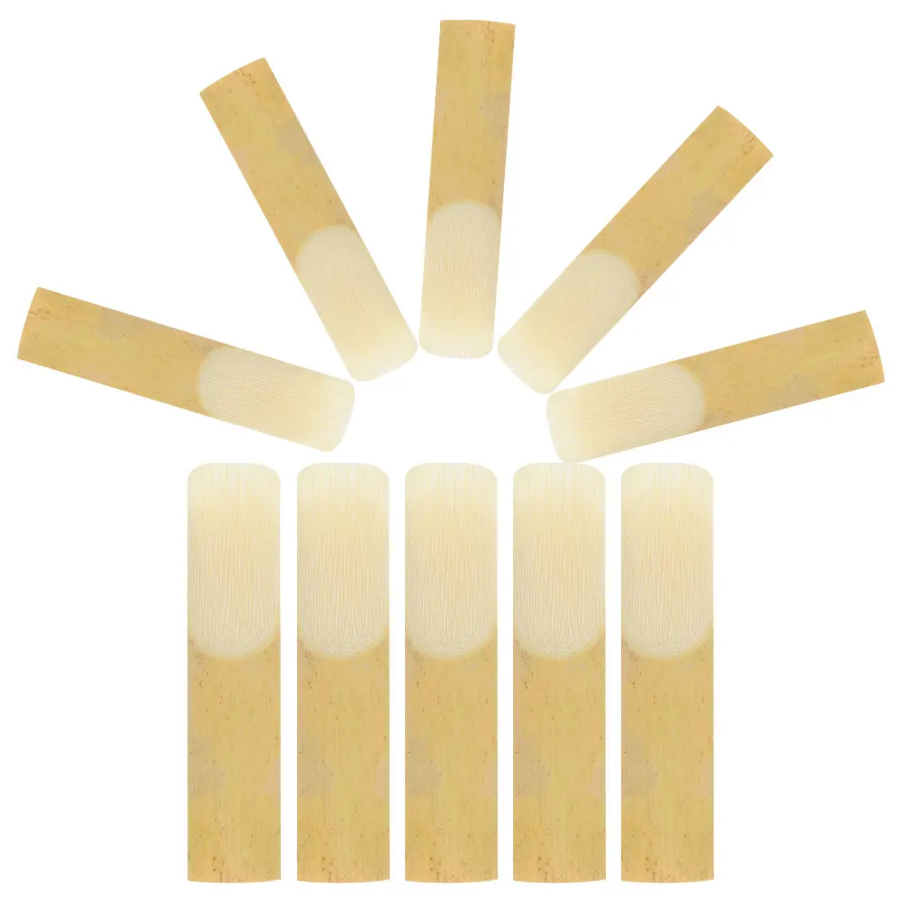

10pcs Saxophone Reeds Tenor Sax Reeds 2.5 Replacement Smooth Surface Polished Fit All Level Players Instrument Parts Kit