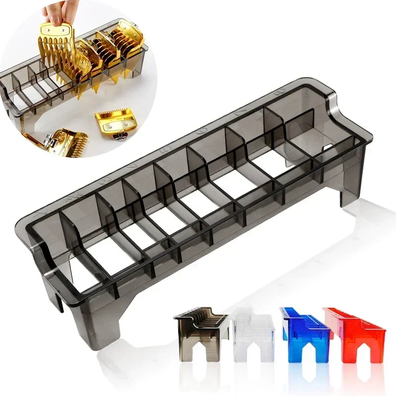 8/10 Grid Guide Limit Comb Storage Box Electric Hair Clipper Rack Holder Organizer Case Barber Salon Hairdressing Tools