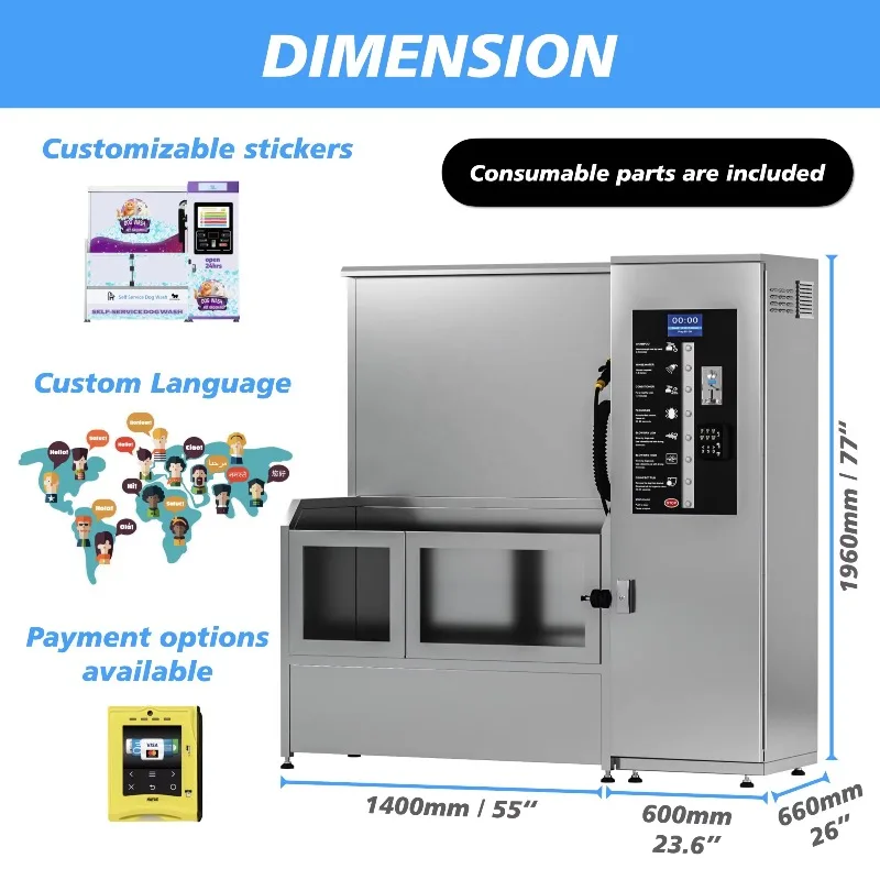 Pet Bath Station New Design Self Service Dog Washing Machine Customized Sticker For Dog Cat Pet Grooming Bathing Care