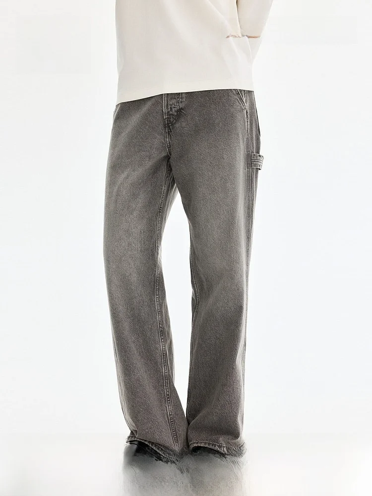 

H&M Men's Loose Fit Workwear Jeans mid Waist Casual Cotton Zipper Closure Spring 2026 New Arrival Summer Collection