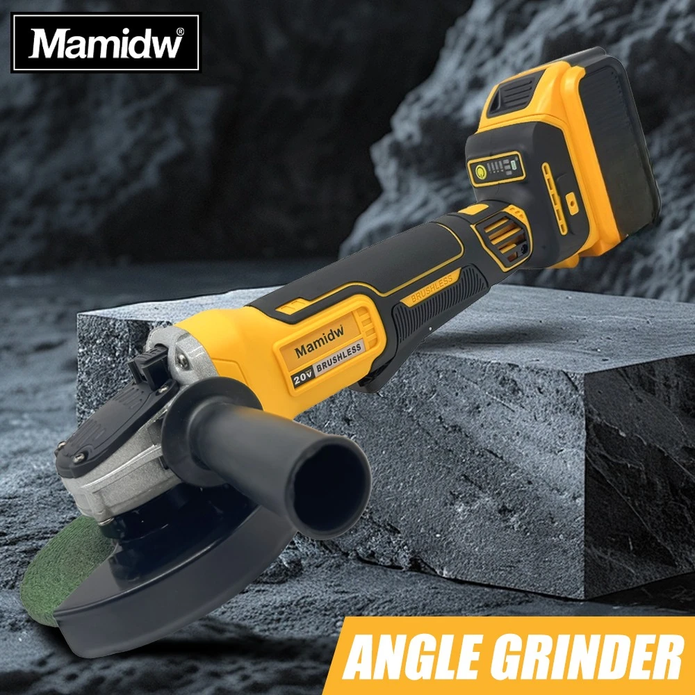 100/125mm Brushless Cordless Angle Grinder, Compatible with DEWALT 20V Battery, 3 Speed Control, Compact Electric Grinder for Cutting, Grinding & Polishing