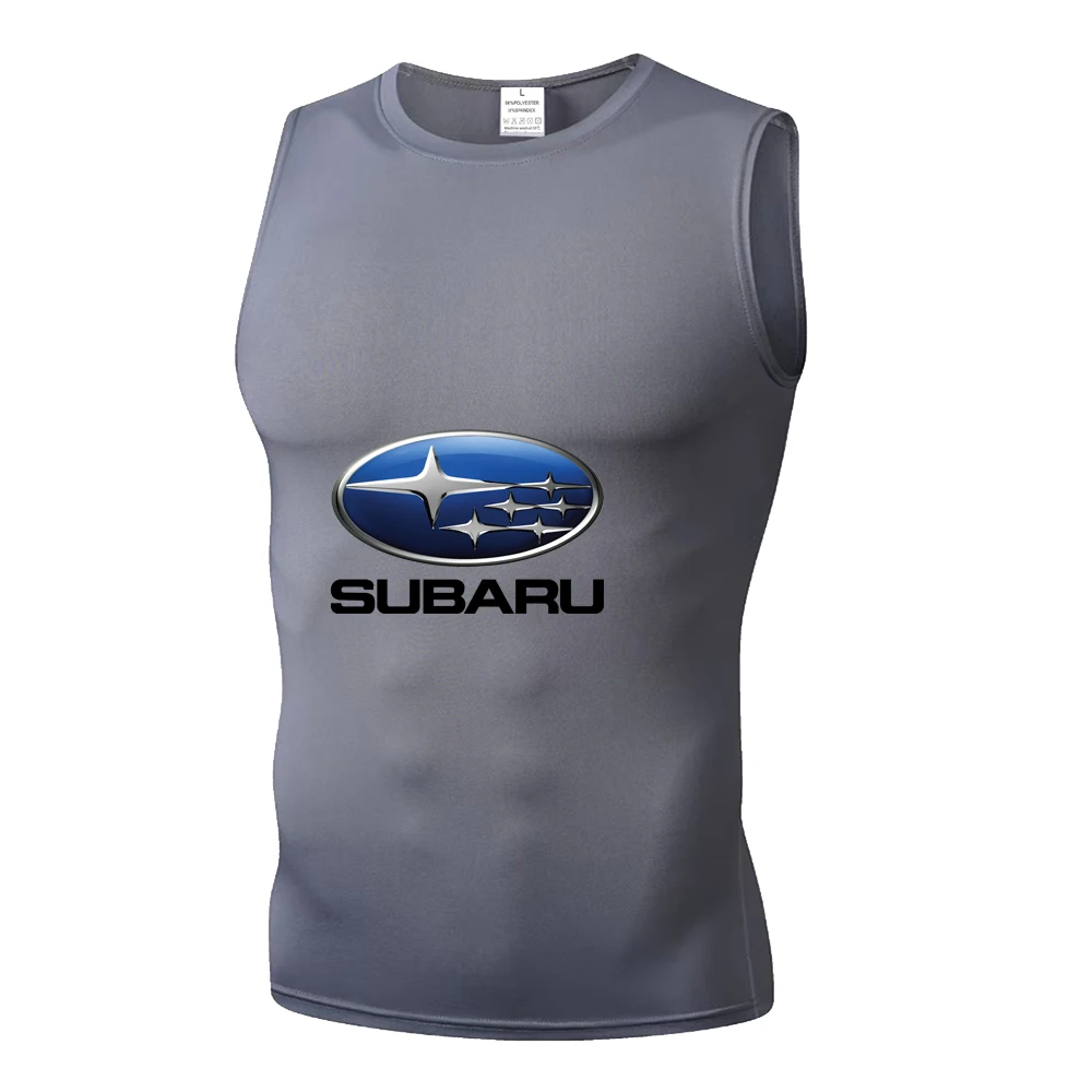 

SUBARU Racing Men's Round Neck Tank Top Sports Exercise Tank Top Comfortable and Breathable Outdoor Sports SUBARU Printed Simple