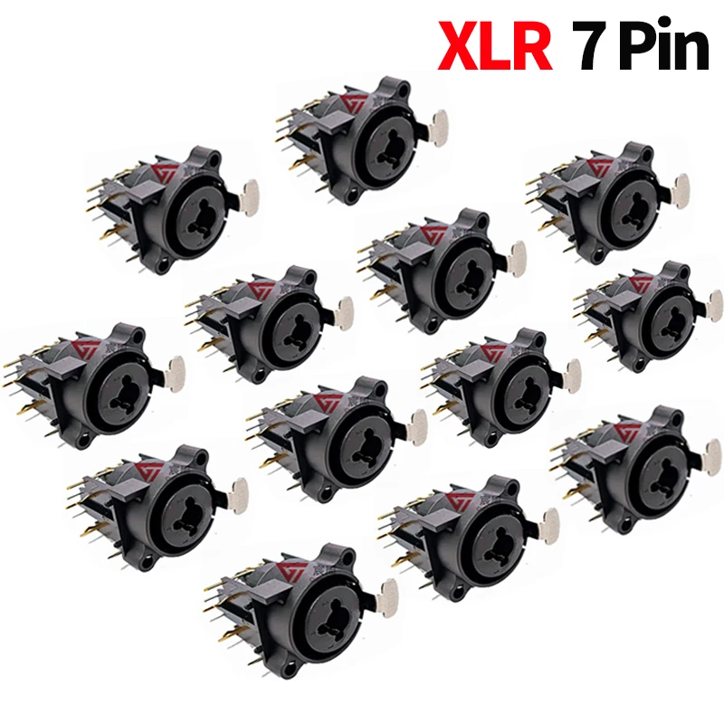 10 Pc Combo XLR 6.35mm Jack Connector, Panel Mount Chassis Connector for Microphone/MIC/Audio/Video System
