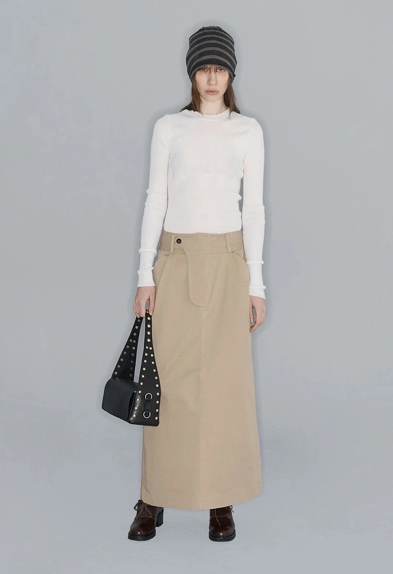 

Облегающий вязаный шерстяной свитер с вышивкой на узлах, чистый цвет, универсальная основа, длинный свек, осенняя мода, женская...