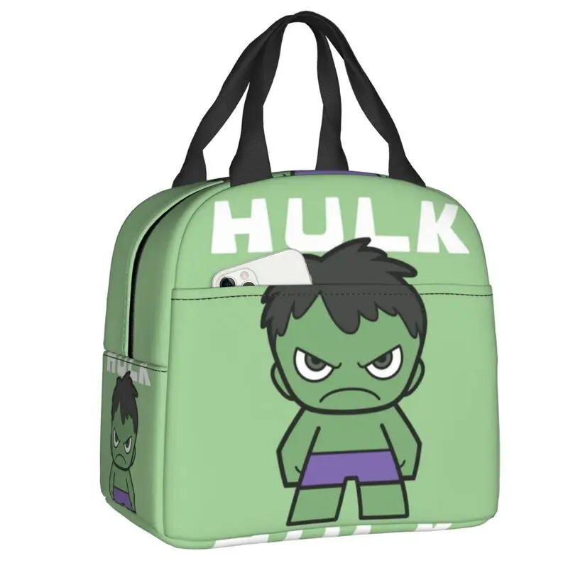 Custom Cute Mini Hulk Insulated Lunch Bags for Women Portable Cooler Thermal Food Lunch Box Outdoor Camping Travel